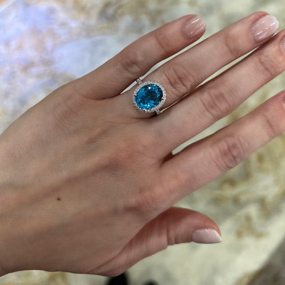 Blue Topaz Cocktail Ring