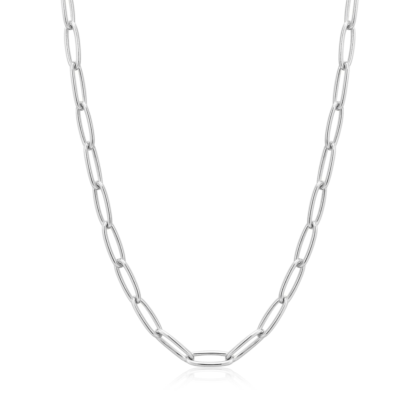 Bold Silver Paperclip Chain Necklace