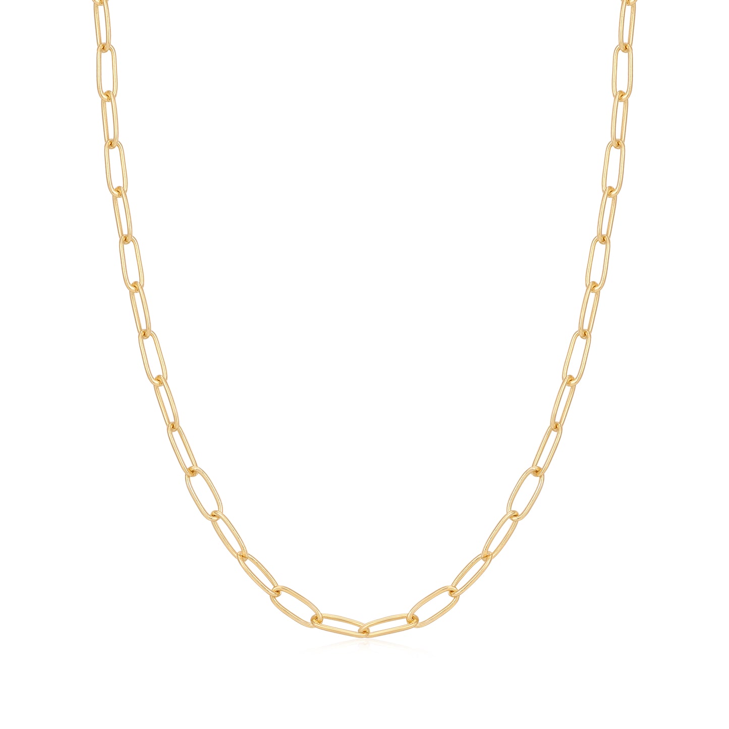 Gold Paperclip Link Chain Necklace