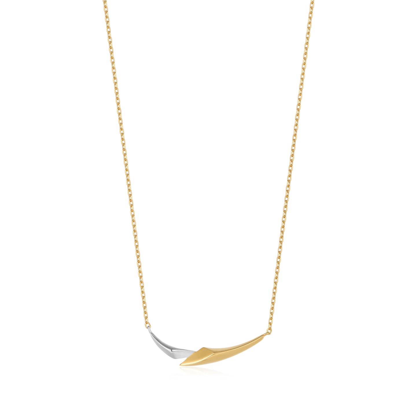 Two Tone Gold Arrow Chain Necklace