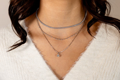 Dashing Diamonds Single Row Necklace