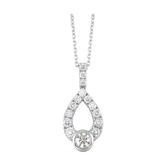 14Kt White Gold Diamond 1/2Ctw Pendant