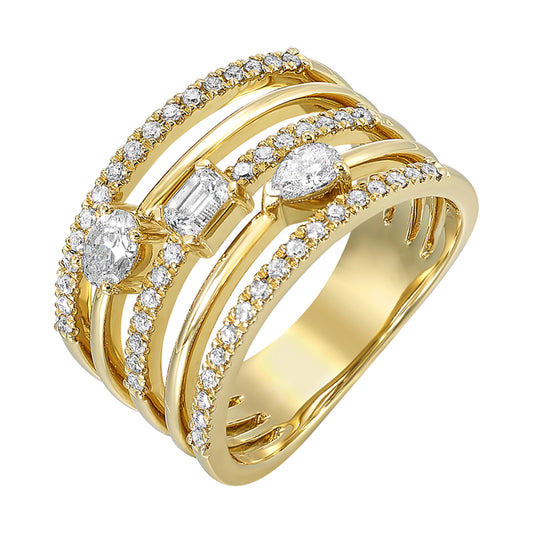 14Kt Yellow Gold Diamond 3/4Ctw Ring