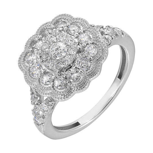 14Kt White Gold Diamond 1Ctw Ring