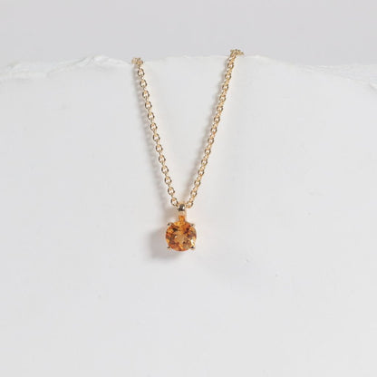 Citrine Solitaire Necklace