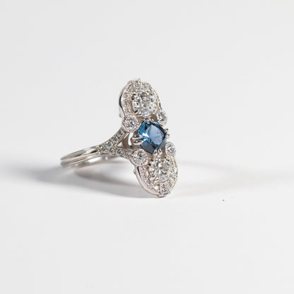 'Cecile' Yogo Sapphire Ring - Signature KE Design