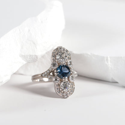 'Cecile' Yogo Sapphire Ring - Signature KE Design