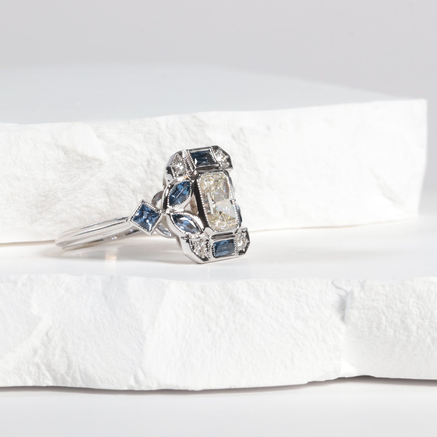 'Sylvie' Yogo Sapphire + Diamond Ring - KE Design