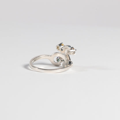 Sterling Silver Montana Sapphire Flourish Ring