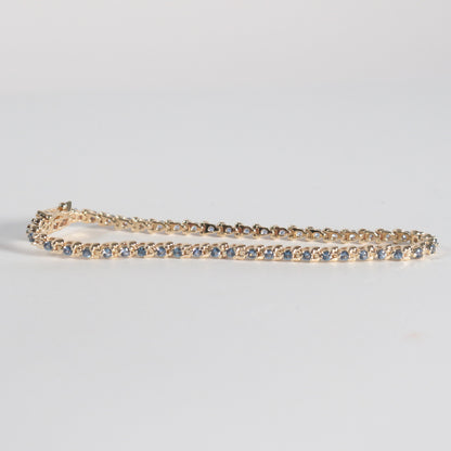 Yogo Sapphire + Yellow Gold Tennis Bracelet