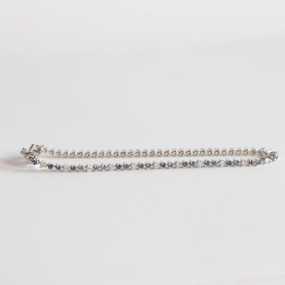 Yogo Sapphire + Diamond Trio Tennis Bracelet