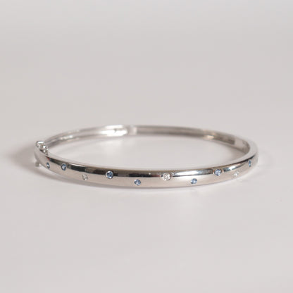 Diamond + Yogo Sapphire Bangle Bracelet