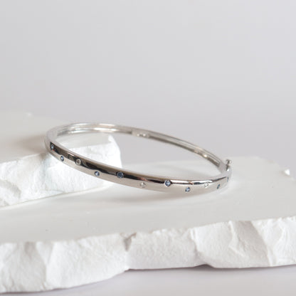 Diamond + Yogo Sapphire Bangle Bracelet