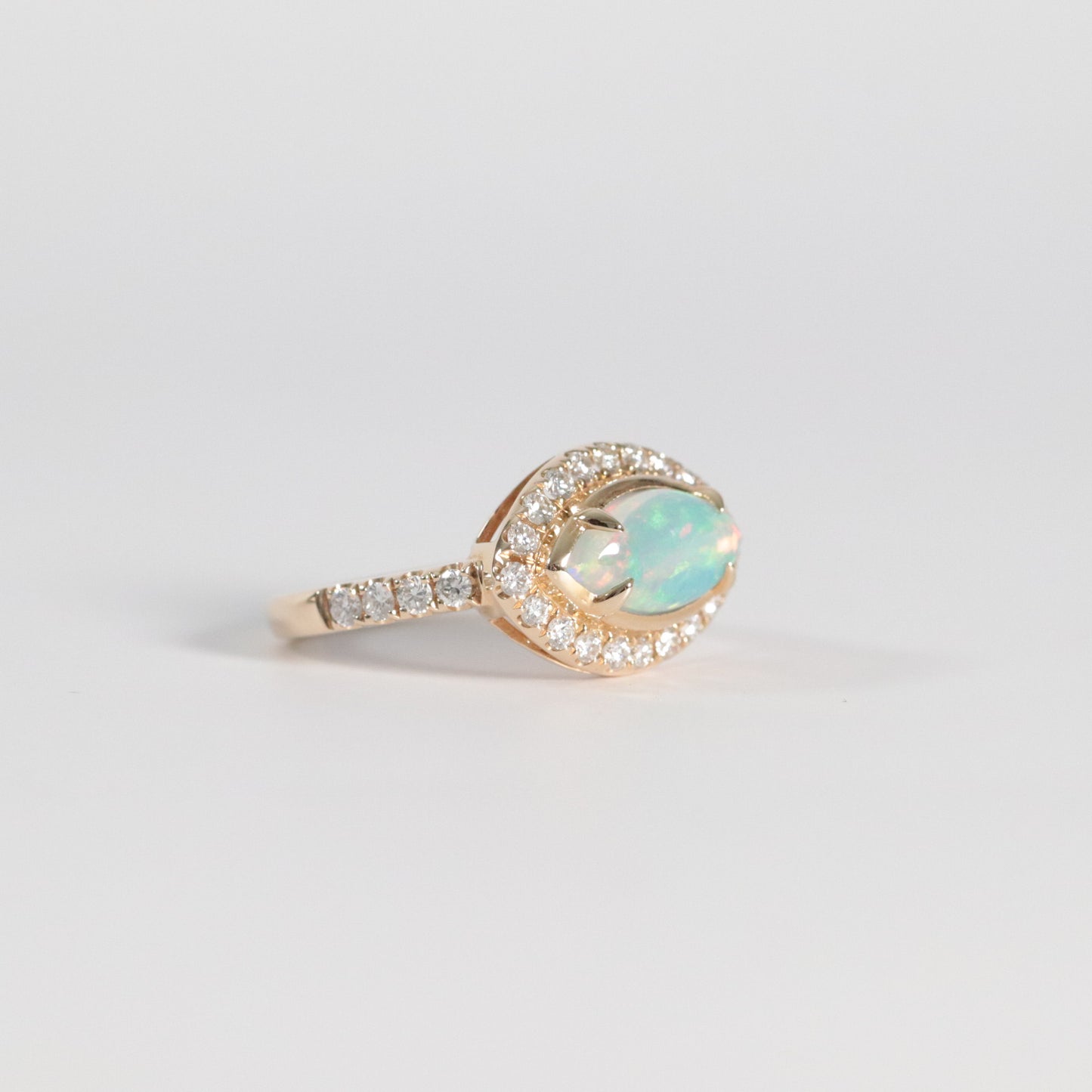 Marquise Opal + Diamond Ring