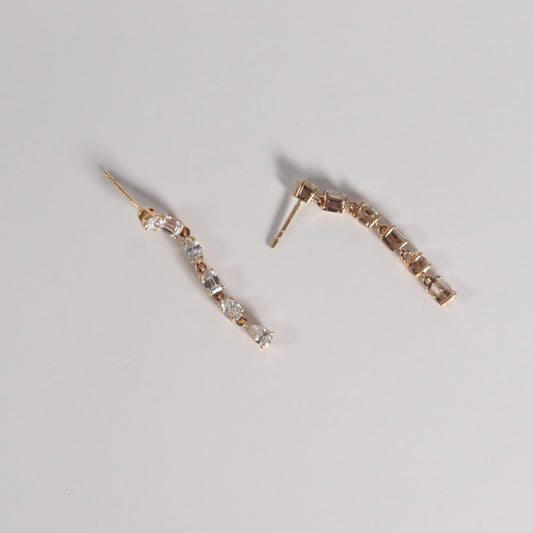 Mixed Diamond Drop Earrings