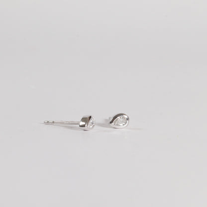 Petite Pear Diamond Bezel Studs