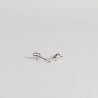 Petite Pear Diamond Bezel Studs