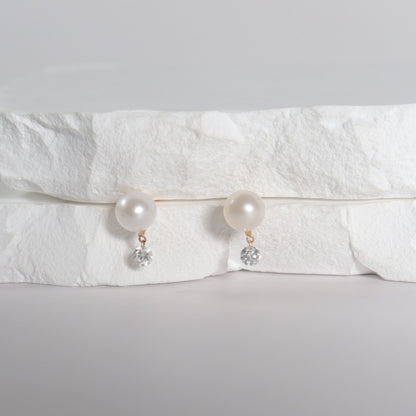 Dashing Diamond + Pearl Earrings