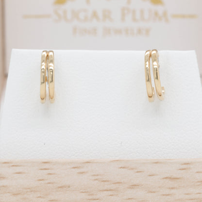 Double Huggie Hoop Earrings