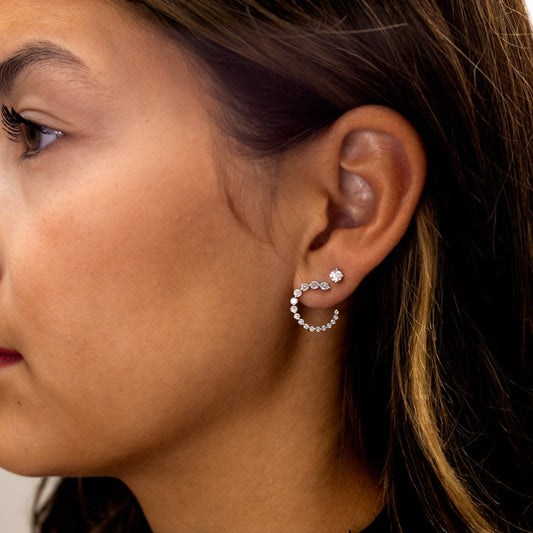 Diamond Front-Back Earrings