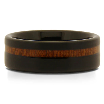 Koa Wood + Black Tungsten Band