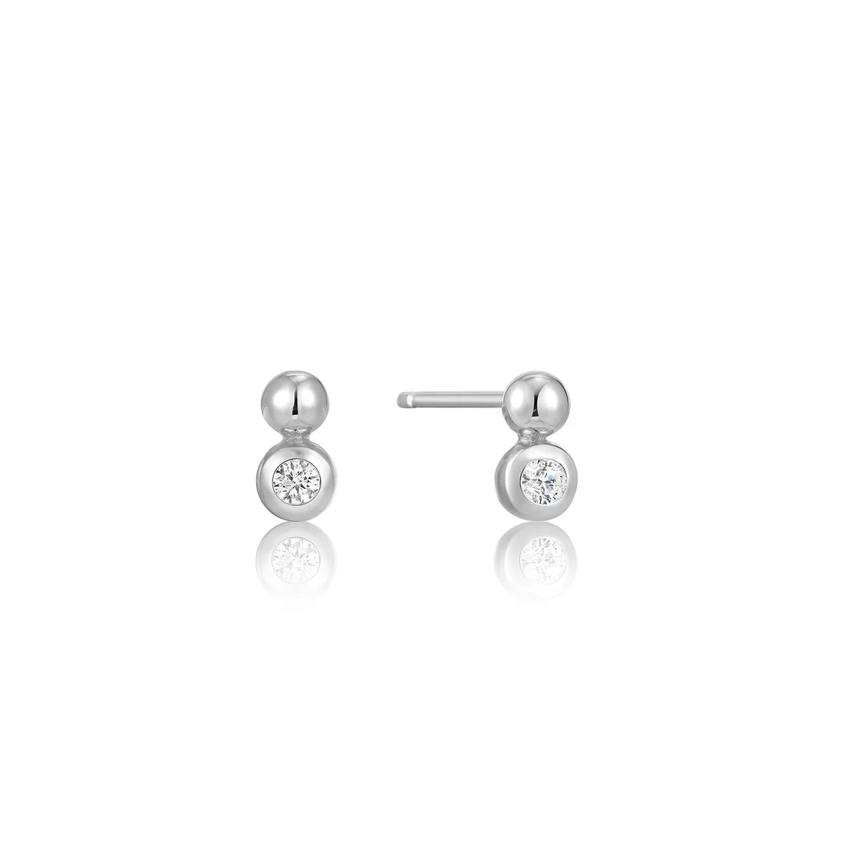 Silver Orb Sparkle Sparkle Stud Earrings