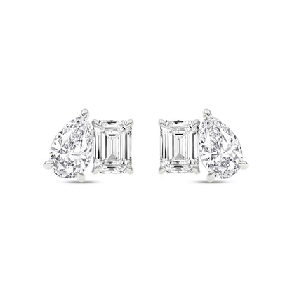 Lab Grown Diamond Toi-et-Moi Stud Earrings