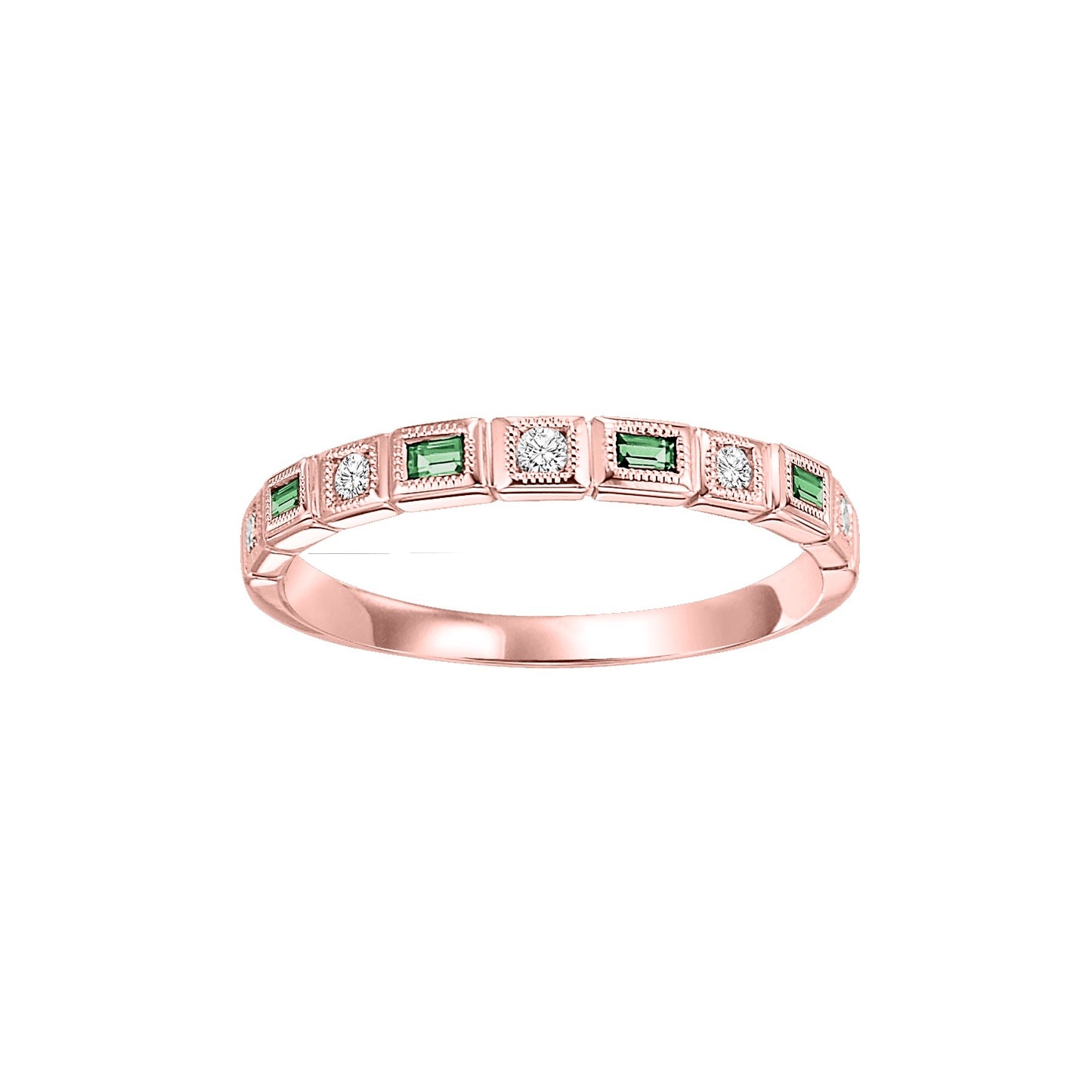 Emerald + Diamond Stackable Band - Multiple Options