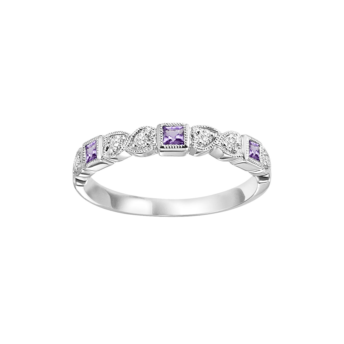 Alexandrite + Diamond Stackable Band