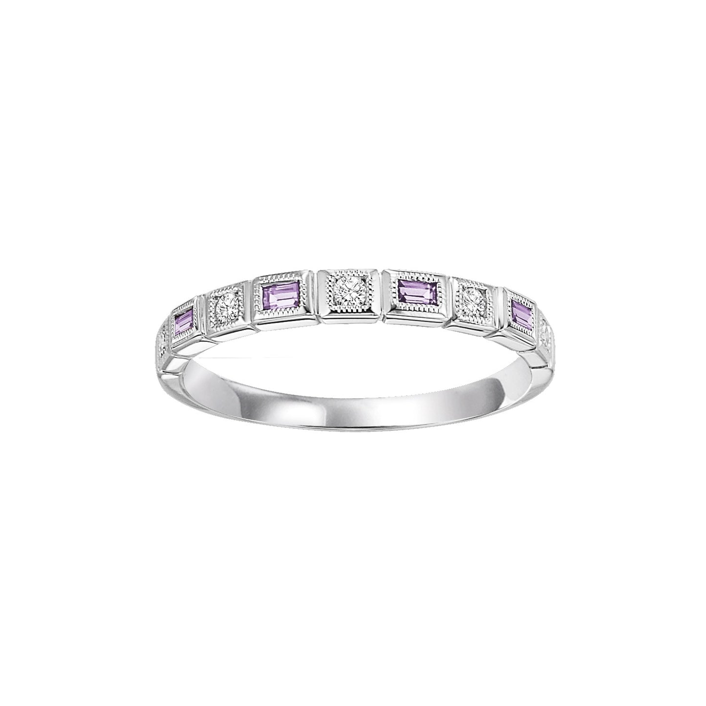 Alexandrite + Diamond Stackable Band