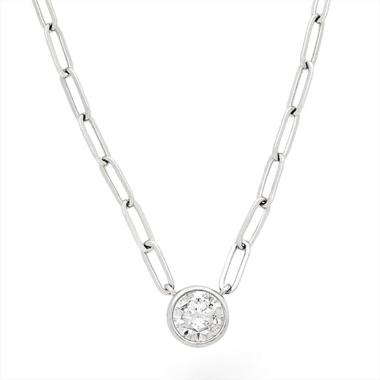 Paperclip CZ Necklace