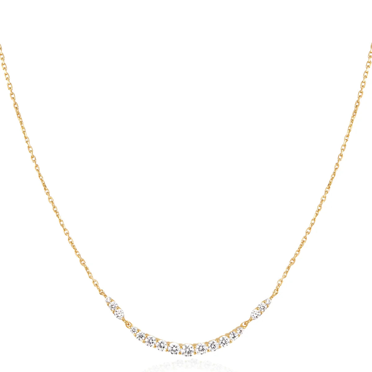 Gold Arc Pave Necklace