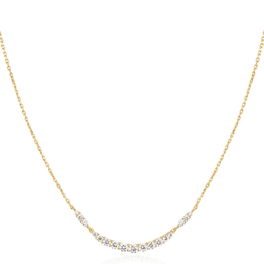 Gold Arc Pave Necklace