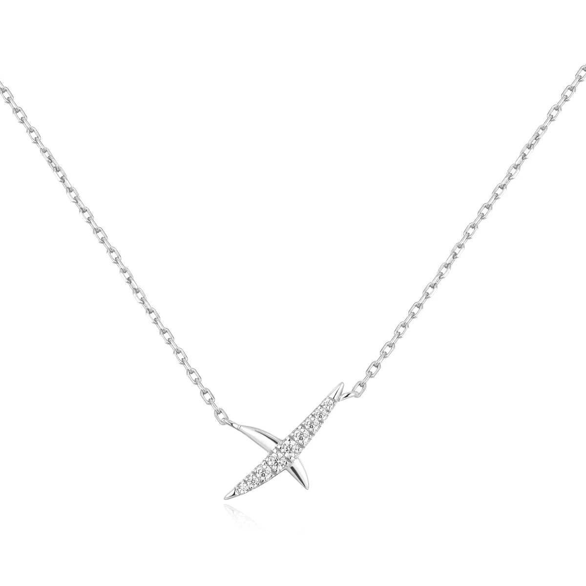 Silver Kiss Pave CZ Necklace