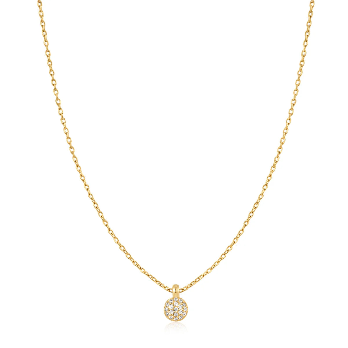 Gold Sphere Pave Necklace