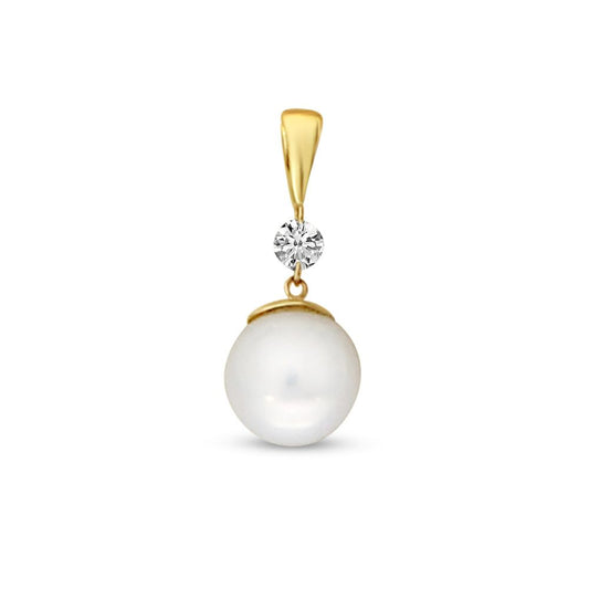 Dashing Diamonds + Pearl Pendant