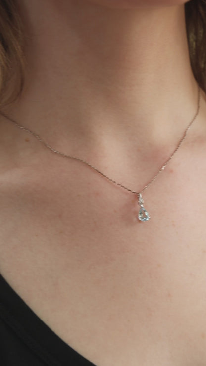 Pear Shaped Aquamarine Necklace