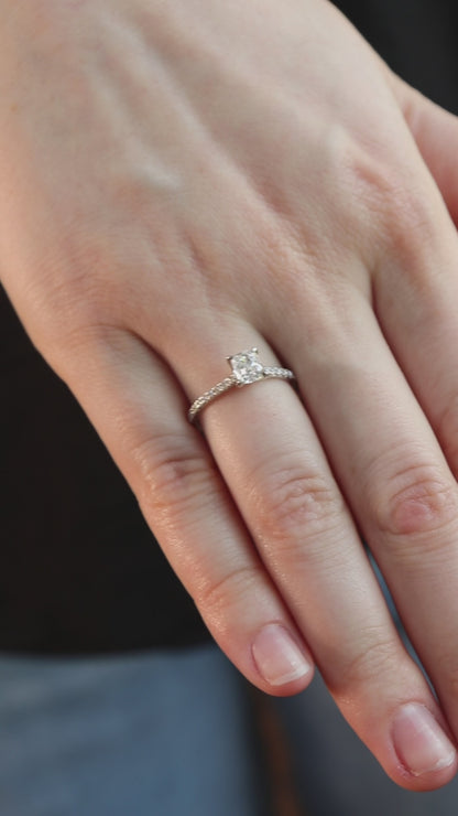 1.01 Cushion Solitaire with Accented Band