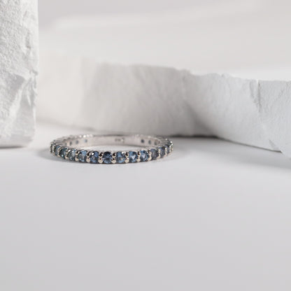 Yogo Sapphire Almost Eternity Band - SPFJ Custom