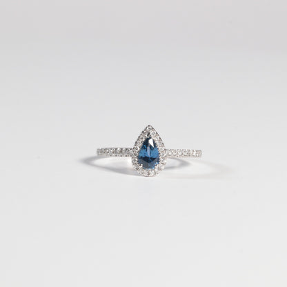 Pear Shape Yogo Sapphire Halo Ring