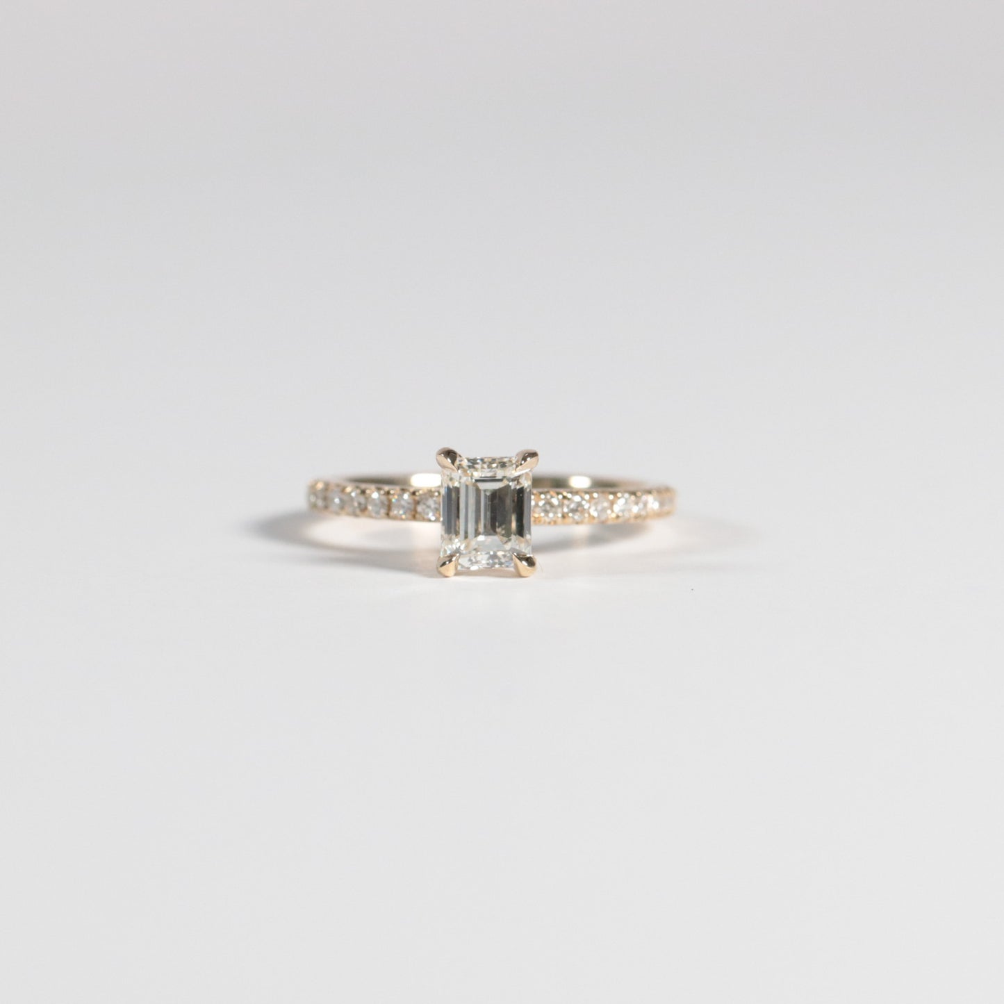 0.92 Emerald Solitaire with Accented Band