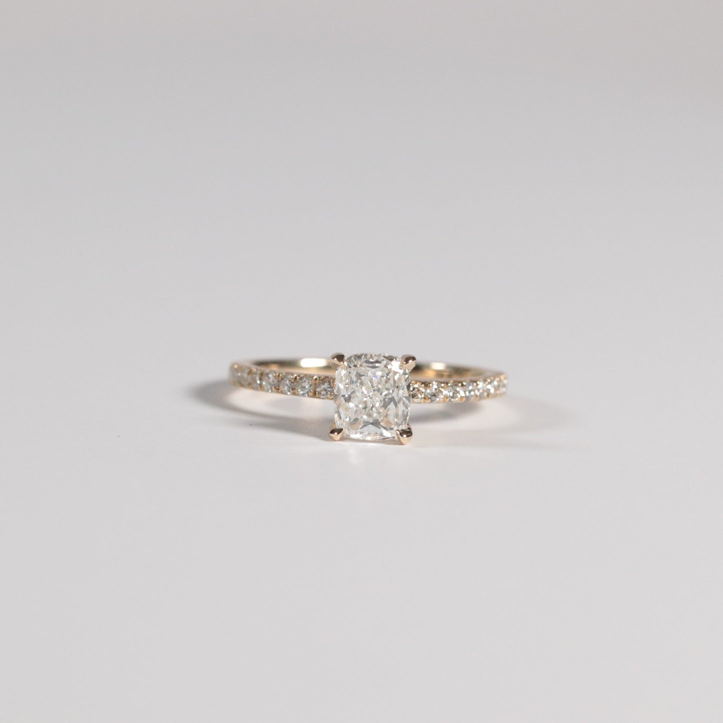 1.05 Cushion Solitaire with Accented Band