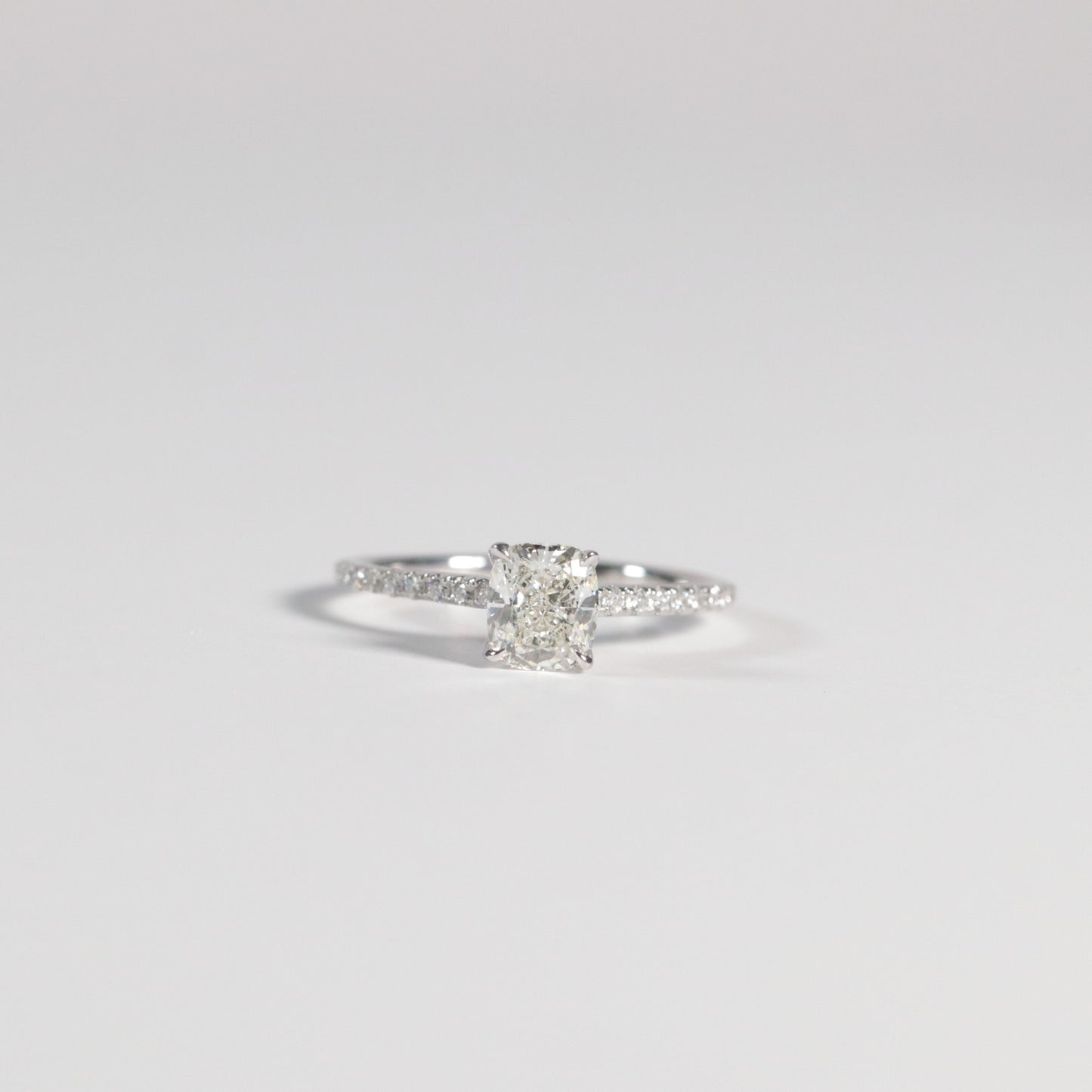 1.01 Cushion Solitaire with Accented Band