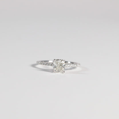 1.01 Cushion Solitaire with Accented Band