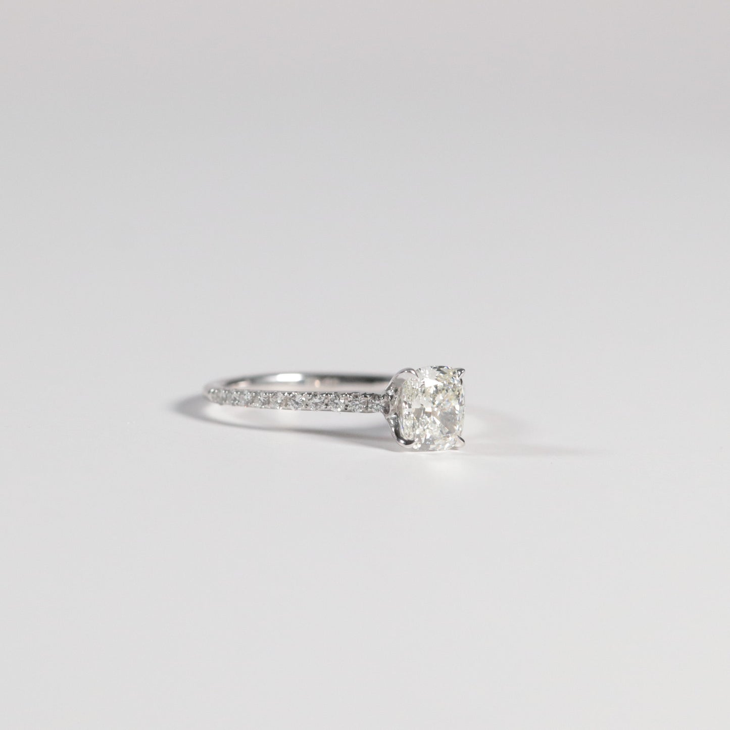 1.01 Cushion Solitaire with Accented Band