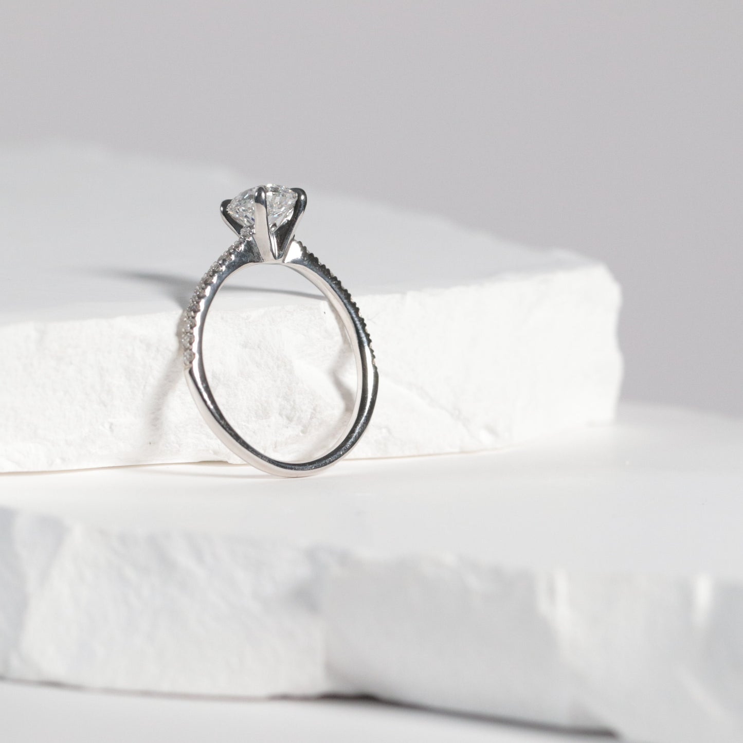 0.80 Cushion Solitaire with Accented Band