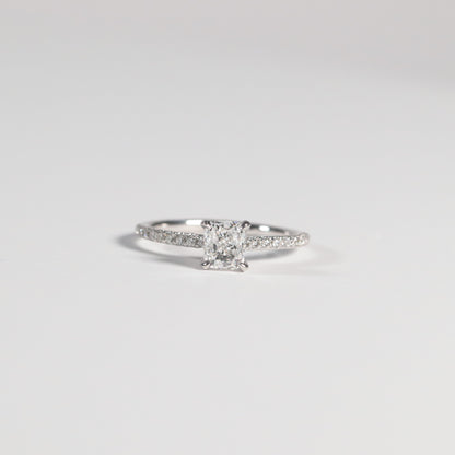 0.80 Cushion Solitaire with Accented Band