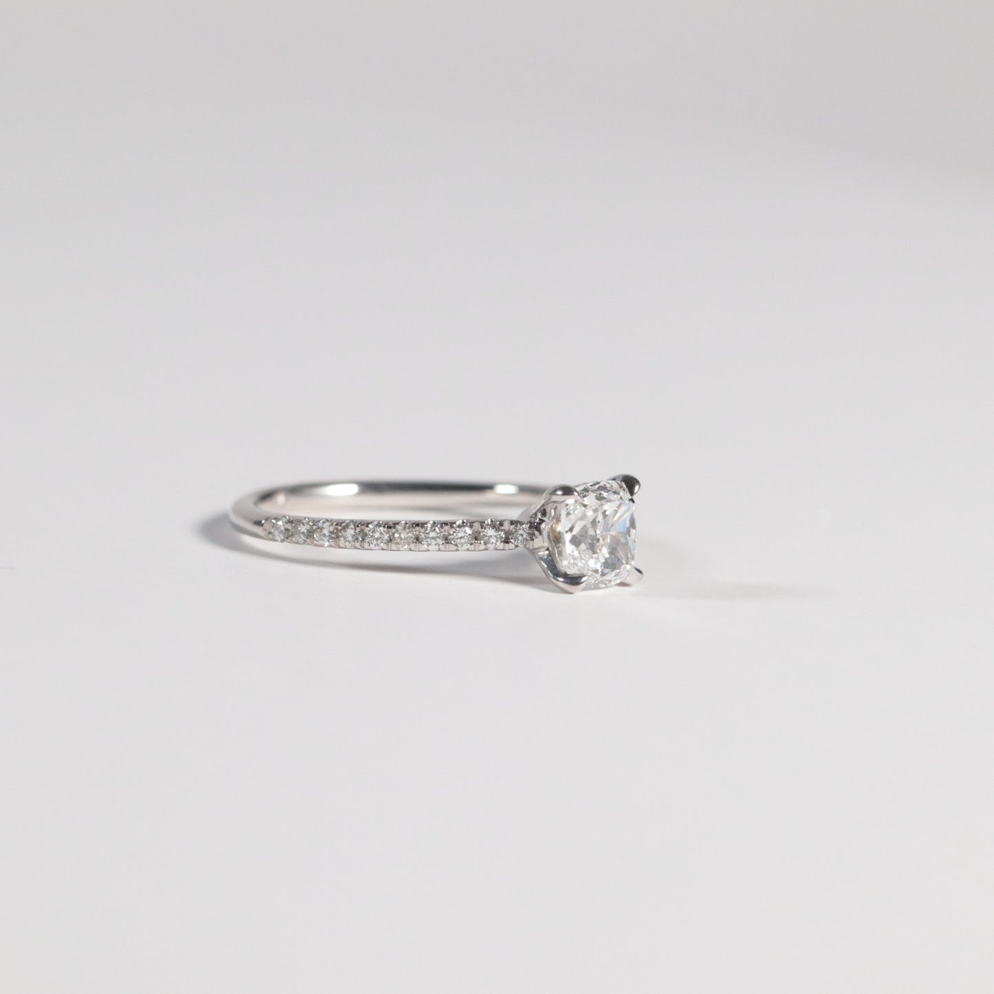 0.80 Cushion Solitaire with Accented Band