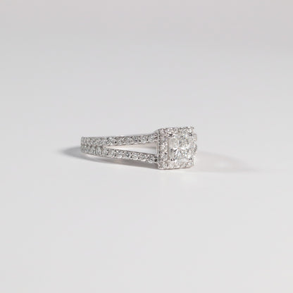 0.58 Radiant Diamond Halo with a Split Shank