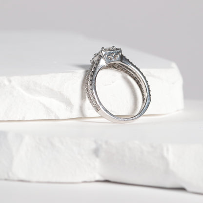 0.58 Radiant Diamond Halo with a Split Shank